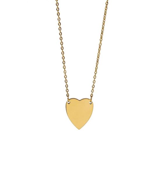 

designer heart necklace female stainless steel couple gold chain pendant jewelry on the neck gift for girlfriend accessories whole4006707, Silver