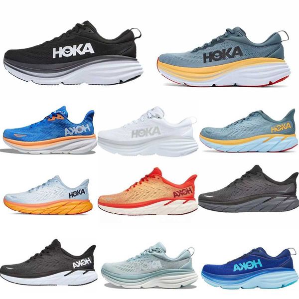 

trainers carbon x2 clifton 9 sports casual shoes bondi 8 one one black white blue orange hokas outdoor lightweight shock absorption amber me