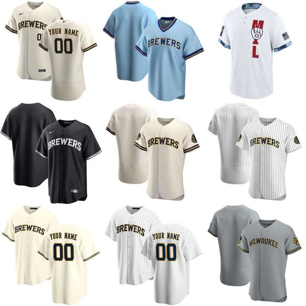 

2023 custom jersey mens women youth milwaukee''brewers''31 bobby''wahl 35 brent suter 15 tyrone''tay, Blue;black