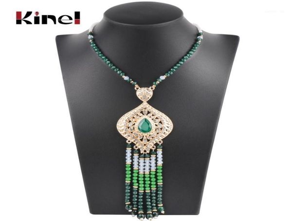 

kinel luxury ethnic long pendant necklace for women fashion gold boho handmade beading vintage wedding jewelry 2020 new19087004, Silver