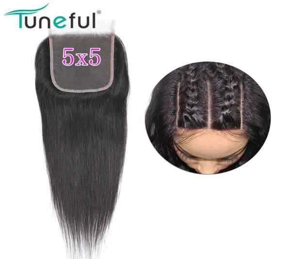 

5x5 lace closure straight tuneful 100 brazilian remy human hair pre plucked dhlfedex express 35 days 7478447, Black;brown