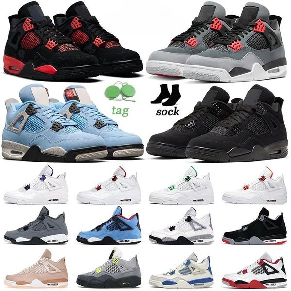 

jumpman 4 4s basketball shoes for men women infrared fire red thunder black cat bred motosports university blue mens trainers outdoor sports