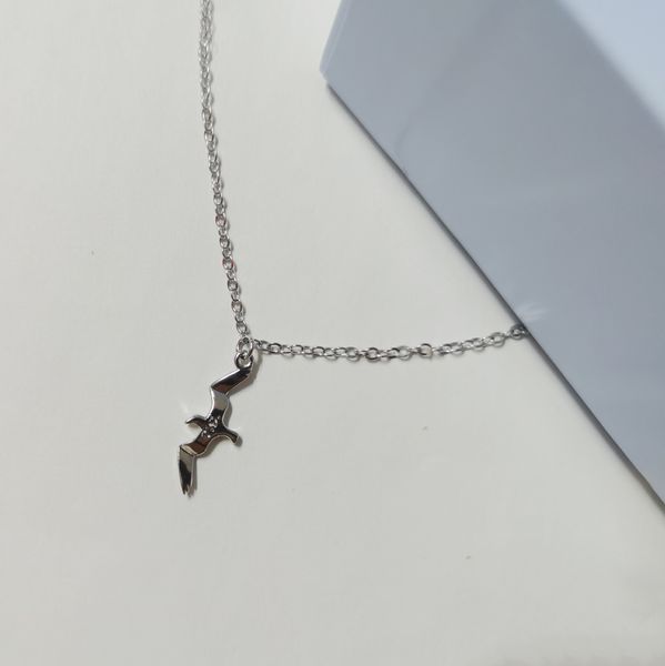 

seagull necklace for women in europe and america 1989 commemorative design, personalized ins collar chain, Silver