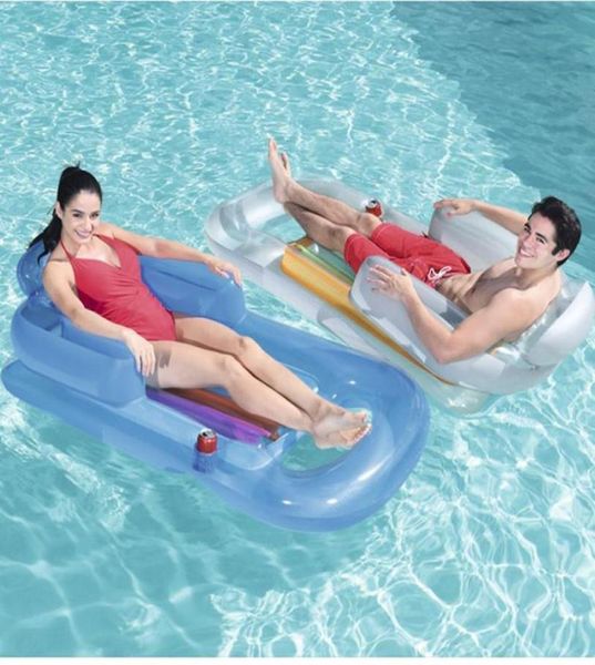 

inflatable air mattress floating row 157x89cm pool floats lounge sleeping bed chair for swimming beach water sports tubes6864920