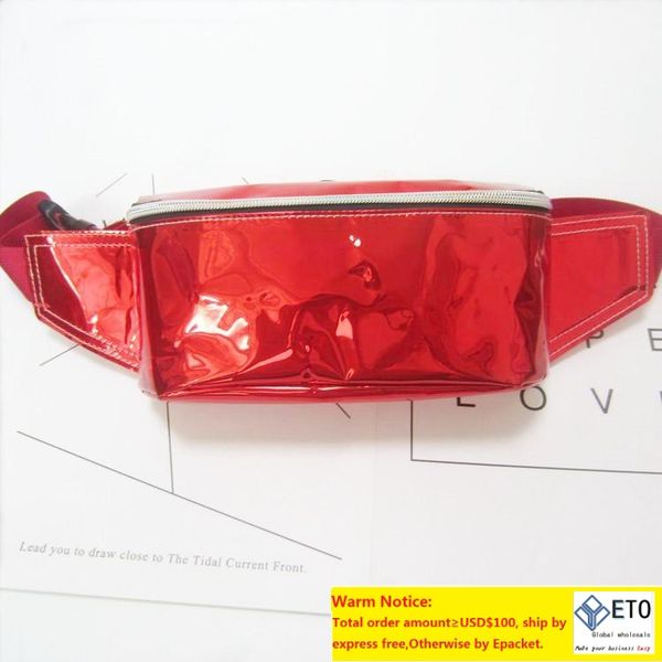 

rainbow pvc laser transparent travel fanny pack 6 colors hologram bum women purse waist bag mountaineering belly bag zz, White