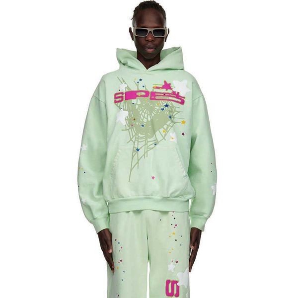 

men's hoodies sweatshirts spder mint green belini sweater pants and women's casual sports set, Black