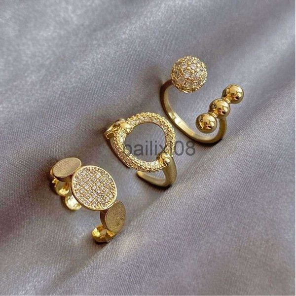 

band rings korea new fashion jewelry exquisite 14k real gold plated aaa zircon ring elegant women's opening adjustable wedding gift j23, Silver