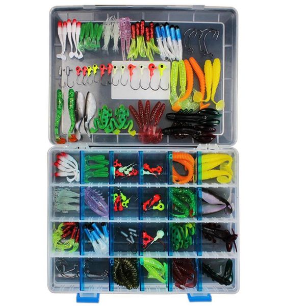 

146 pcs soft lure set sea fishing tackle fishing lure silicone bait soft worm shrimp carp accessories3727414
