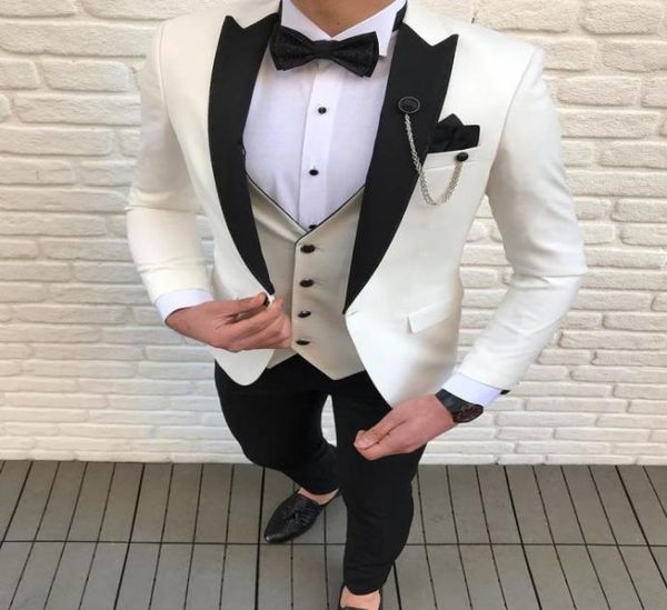 

mens suits slim fit 3 pieces black notch lapel casual tuxedos for wedding groomsmen suits men 2020 blazervestpant6574432, Black;gray