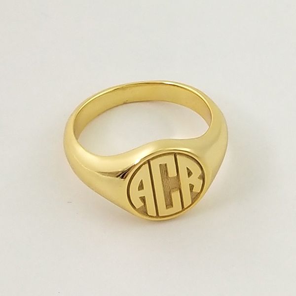 

band rings 925 sterling silver 10mm dainty women ring custom monogram letter engraved po personalized 18k gold plated signet ring 230718