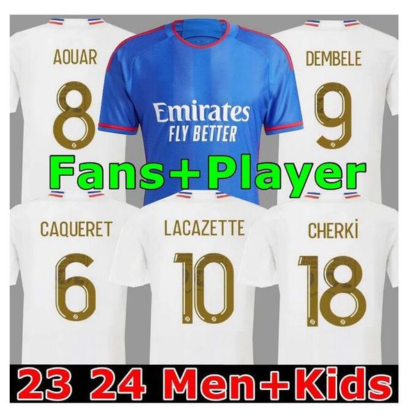 

23 24 lyon soccer jerseys maillot de foot caqueret ol 2023 2024 home football shirt aouar barcola castello jr cherki boateng dembele gusto m, Black;yellow