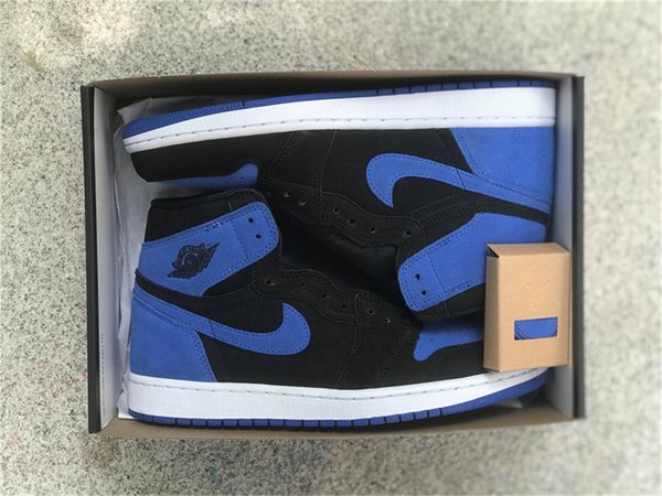 

2023 new release air 1 high og royal reimagined authentic 1s dz5485-042 black/royal blue-white men basketball shoes sports sneakers with ori