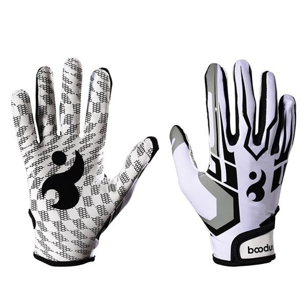 

sports gloves 1 pair of all finger baseball glove antiskid gel rugby american football gloves outdoor sports gloves 230718, Black