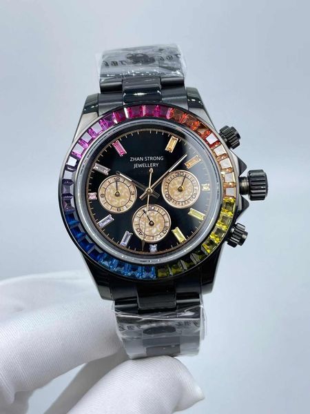 

fashion designer mens watches 40mm diamond bezel automatic mechanical movement black stainless steel strap man watch sports waterproof man w, Slivery;golden