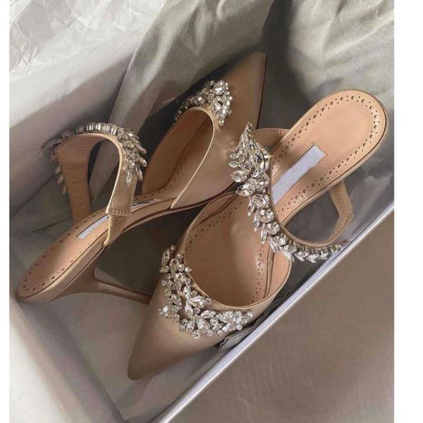 

famous glamorous lurum slipper sandals shoes women crystal-embellished sandalias satin mules pointed toe women high heels eu35-42, Black