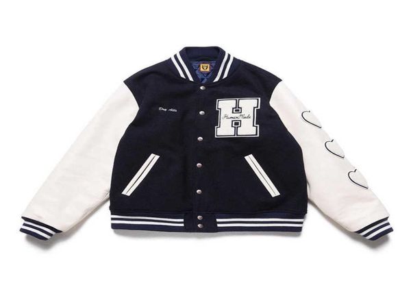 

men women 11 leather sleeve patchwork towel embroidery coat girls don039t cry varsity baseball jacket3492844, Black
