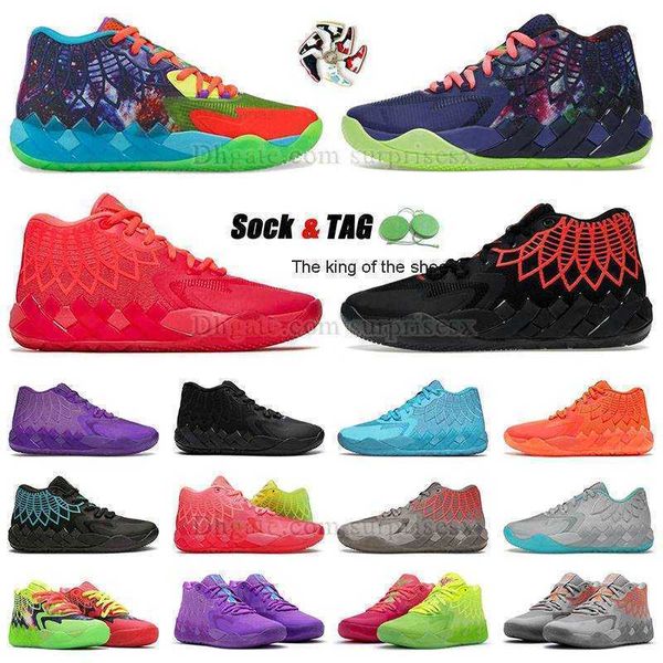 

2023lamelo shoes new lamelo ball la melo basketball shoes 2022 new fashion mens mb 01 mb1 mlamelos rick and morty green red metallic gold ye, Black