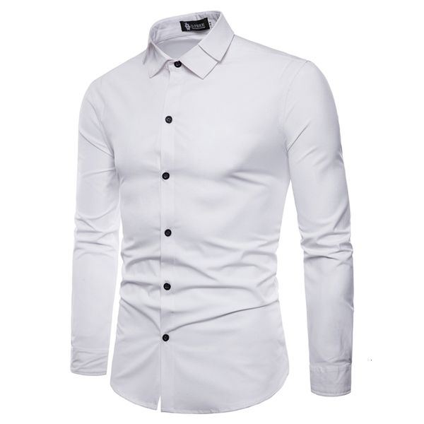 

men's casual shirts red elastic bamboo fiber shirt men brand long sleeve mens dress non iron easy care business work chemise  xxl 2307, White;black