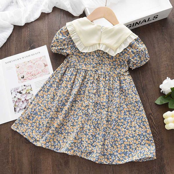 

girl's dresses menoea summer floral print child clothes sweet dress girls dress elegant children teens party princess sundress 2 7 year, Red;yellow