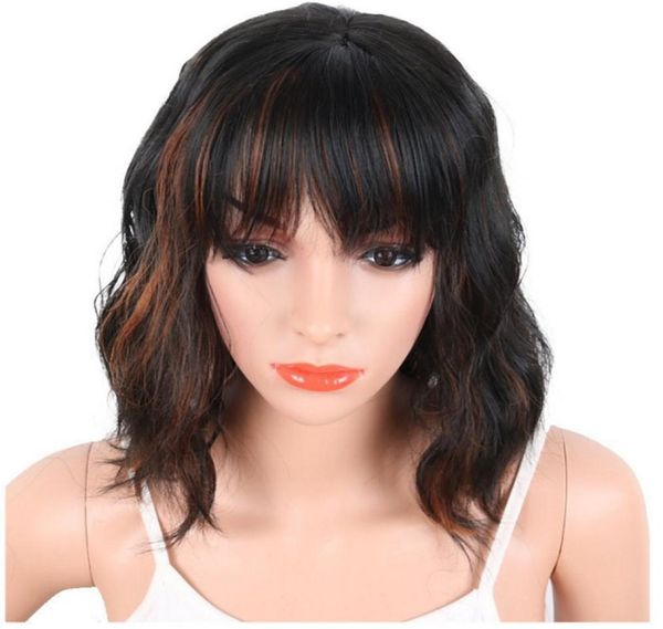 

synthetic hair wig f1b30 heat resistant fiber full wig capless medium length lady039s hair wigs for black or white women2431226