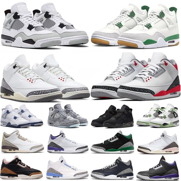 

2023 basketball shoes for men women 3 3s white cement black fire red pine green unc cool grey dark iris laser orange midnight navy court pur
