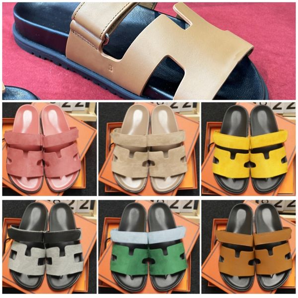 

designer chypre slippers women leather sandals men ladies flip flops summer beach flat slippers s with box herttertfs, Black