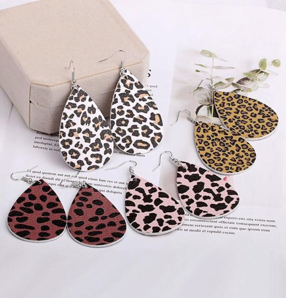

leopard earring women jewelry vintage leather drop earrings trendy simple teardrop ear handmade jewelries for girls yfa25525923294, Red;brown