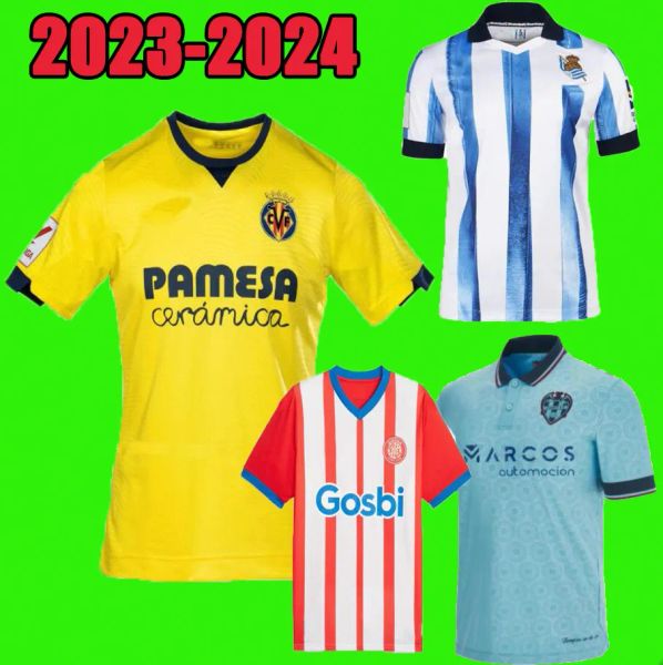 

2023 2024 levante home soccer jerseys villarreal s.cazorla cf 22023 realsociedad merino oyarzabal football shirt girona camisa de futebol, Black;yellow