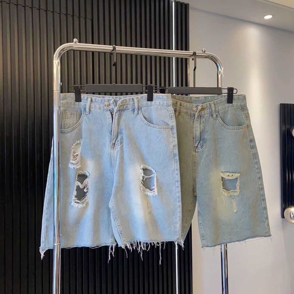 

summer mens jeans fashion ripped shorts ess casual pants designer jogging pants street trend sweatpants, Blue