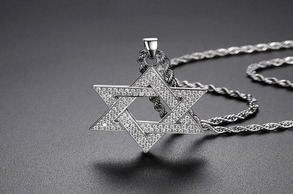 

pendant necklaces fashion exquisite zircon star of david necklace silver men fitted sweatshirt party casual sports jewelrypendant8187304