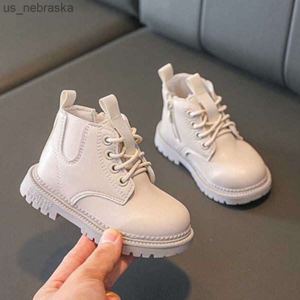 

autumn women ankle boots kids leather chelsea boots waterproof children sneakers gray black boots for baby girls toddlers shoes l230518, Black;grey
