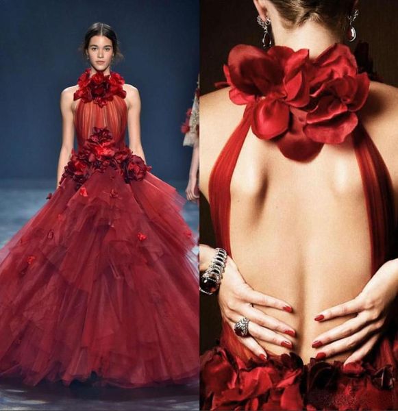 

2019 designer red prom dresses jewel neck 3d floral appliques ball gown floor length evening dress tiers formal party dresses9398006, Black