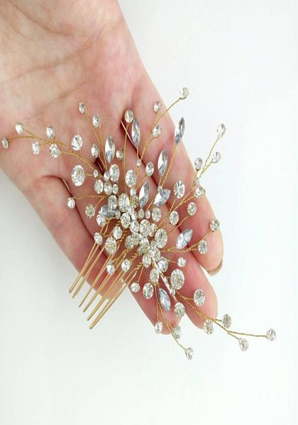 

fashion bridal wedding tiaras stunning fine comb bridal jewelry accessories crystal pearl hair brush5754391, Silver