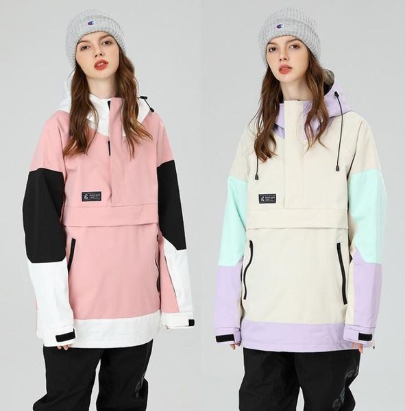 

skiing jackets ski jacket women sports snowboard men winter sweater hooded waterproof breathable colorblock snow coat clothes4331596