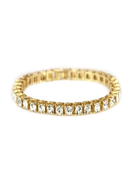

luxury designer jewelry women bracelet wedding single row diamond charm bracelets for couple silver plated with red crystal bridal2416749, White