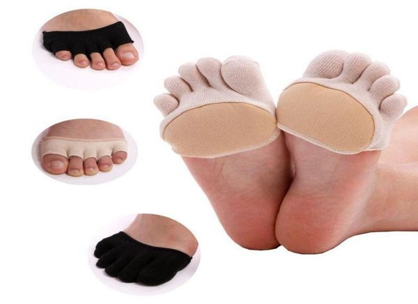 

sports socks 2 pairs fivefinger invisible women summer cotton short half palm shallow port breathable open toe5340921, Black