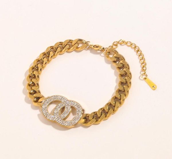 

brand desigenr letter printed back letters bracelets fashion mens womens 100 stainless steel crystal bracelet bangle link chain s2511033, Black