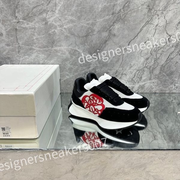 

designer men causal shoes fashion woman leather lace up platform sole sneakers white black mens womens sneaker xsd221108