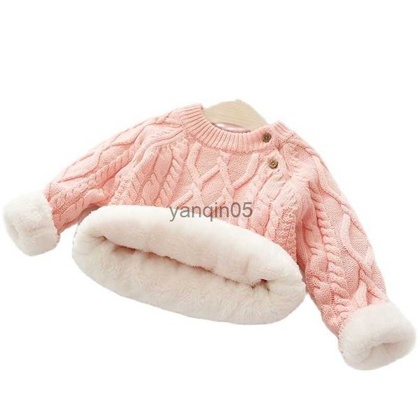 

pullover 1-7t kids sweater fashion autumn winter boy girl boys kid thick knitted bottoming turtleneck shirt plus velvet pullover sweater hkd, Blue