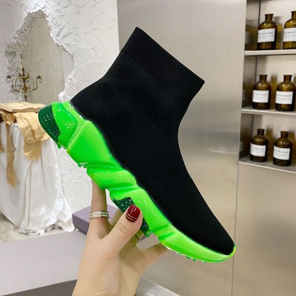 

r man woman casual shoes pairs speed women knitted socks shoes men tup sole casual shoes runners trainers shoe luxurys brand couples sneaker, Black