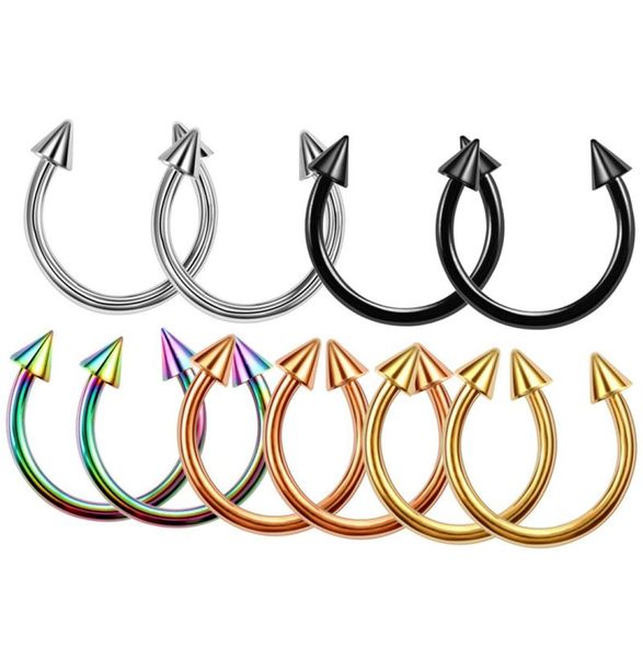 

10pcslot steel ear helix piercings eyebrow cartilage nipple nose septum lip captive hoop rings tongue earring piercings jewelry7366394, Silver