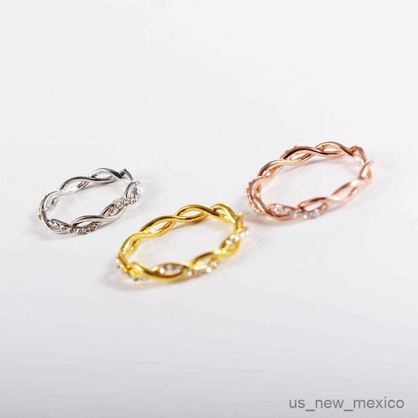 

band rings new gold rose gold silver color zircon twist geometric ring fashion lady luxury cutout design wedding party ring gift r230719