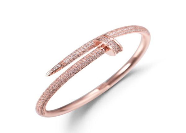 

women gold bangle designer bracelets luxury full diamond tennis bracelet silver rose gold stainless steel classic jewelry 17cm8143712, Black
