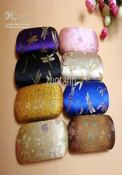 

color glasses case eyeglass case box high grade silk flower gorgeous spectacles case 5 pcslot mix color 6860679