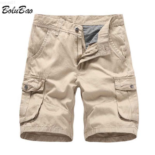

men's shorts bolubao 2022 cargo men's shorts summer new solid color casual shorts design fashion trend cargo shorts men l230719, White;black