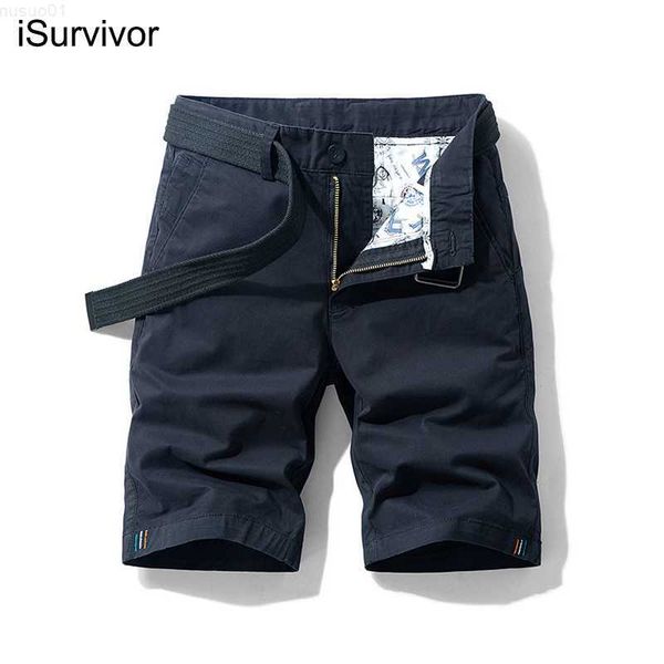 

men's shorts isurvivor new men's cotton casual shorts summer five-point loose overalls fashion trend breeches beach pants l230719, White;black