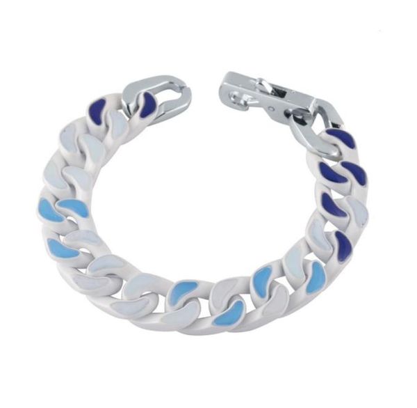 

letter chain titanium steel bracelet for man blue sky cloud bracelets dyeing gradient jewelry7277771, Black