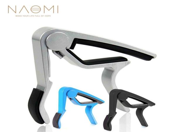 

naomi guitar capo 3 color guitar quick change trigger capo clamp release folk silver blue black color guitar parts accessories4916960