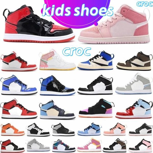 

1s toddler 1 shoe children boys basketball black mid sneaker chicago designer blue trainers baby kid youth infants sports athletic size 24-