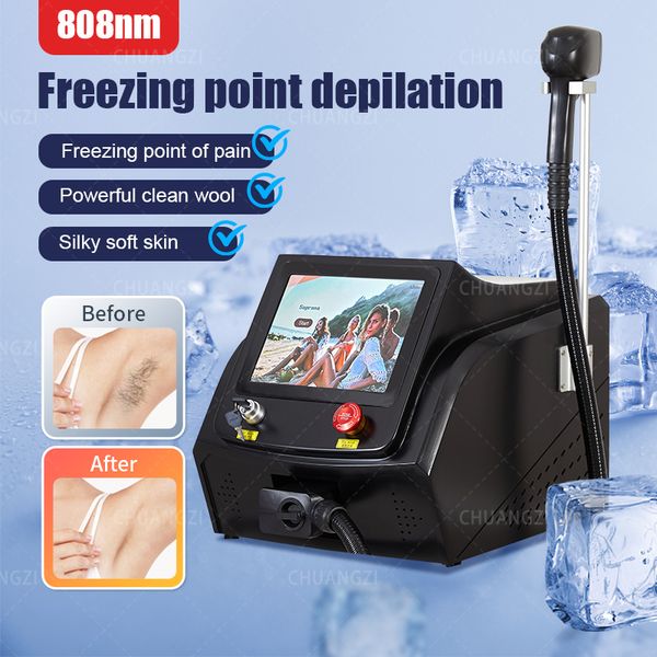 

depilacion diode laser ice titanium hair removal mahcine cooling head painless epilator face body hair removal, Black